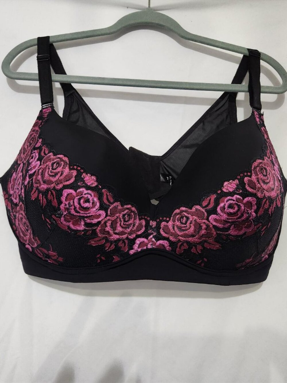 Torrid Dream Wire-Free Push Up Bra 44DDD Rose Lace Black